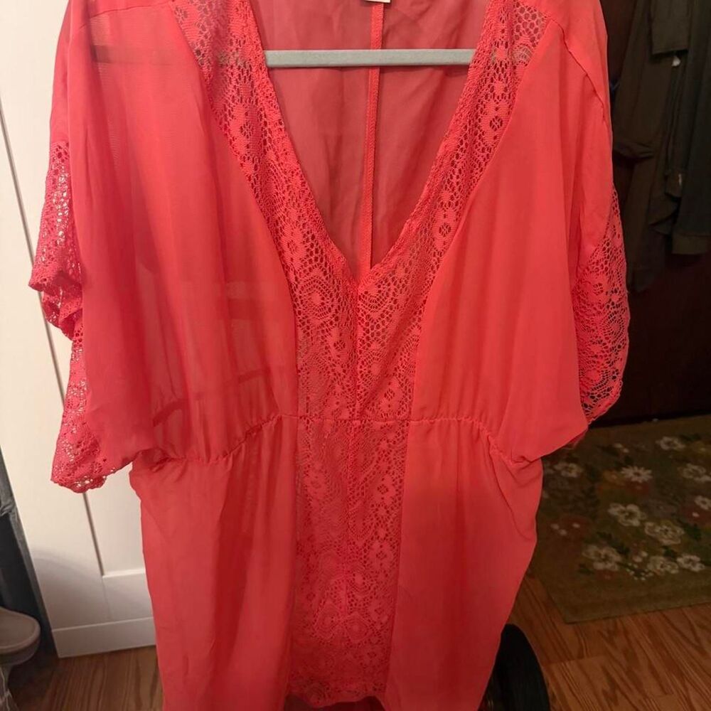 Miken Women's Pink and Orange Cover-ups